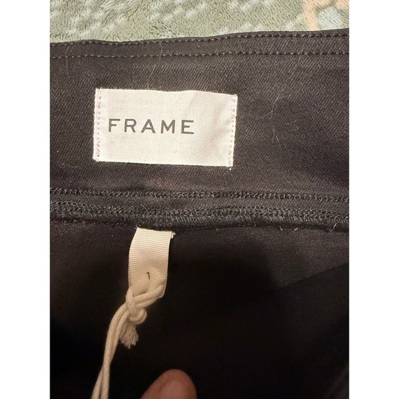 FRAME The Jet Set Skinny Crop Coated Black Pants Size 1 (US 4-8) - Picture 2 of 6